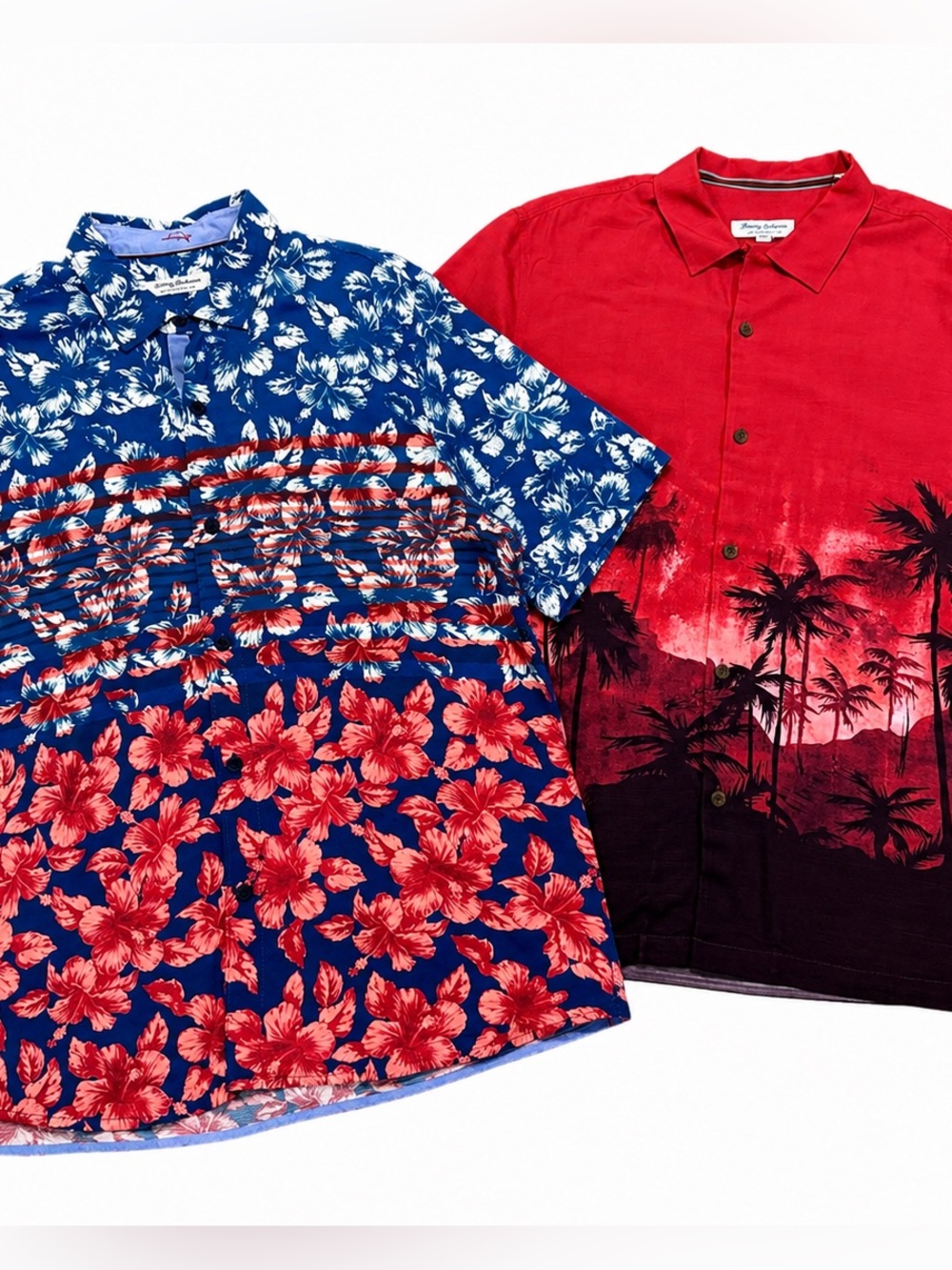 Tommy Bahama Veracruz Cay 2-Shirt Bundle Hawaiian Tropical Button Down Large